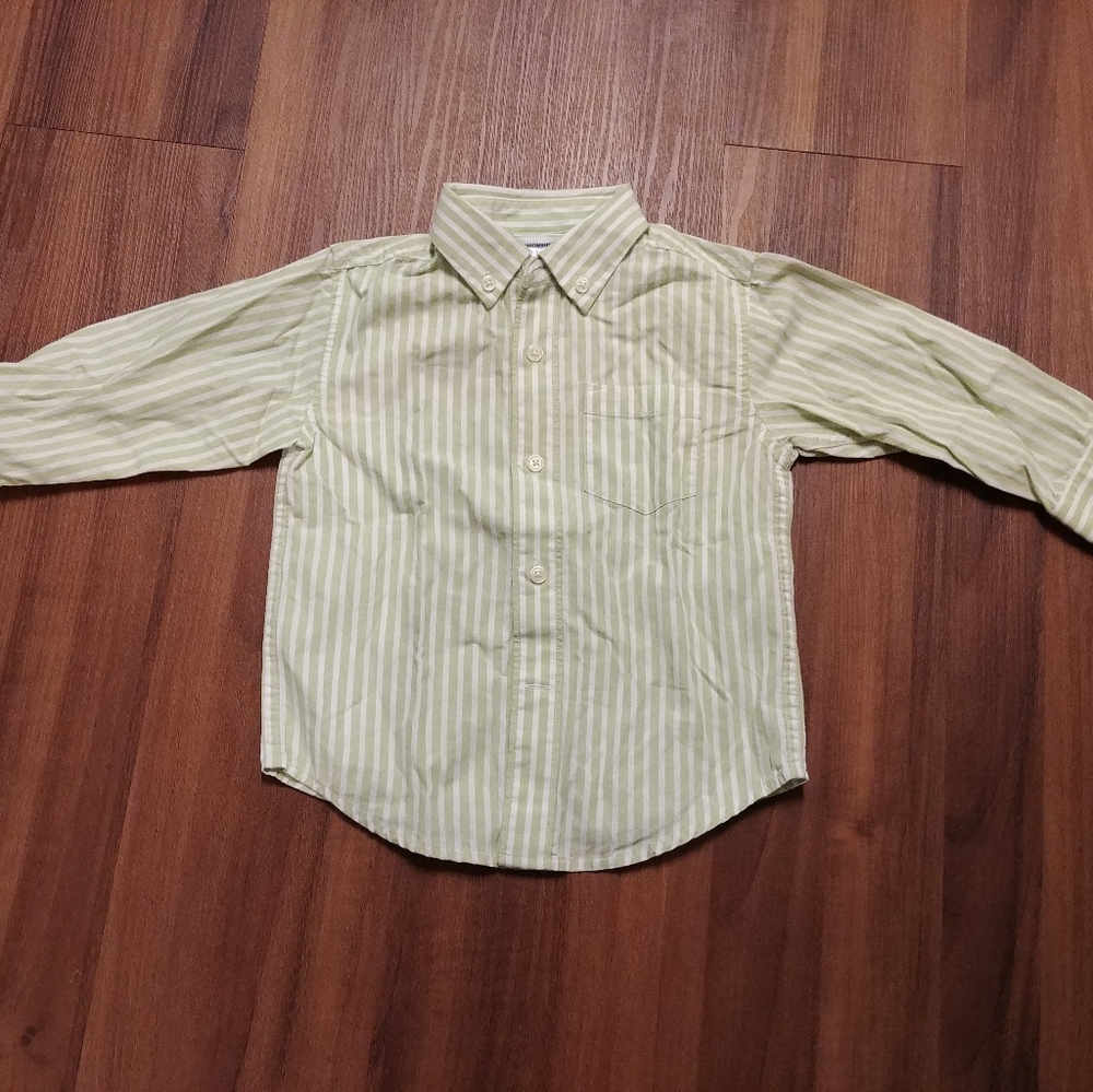 Gymboree green white stripe dress Shirt